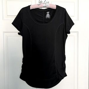 Athletic Works Black Short Sleeve Scoop Neck Top